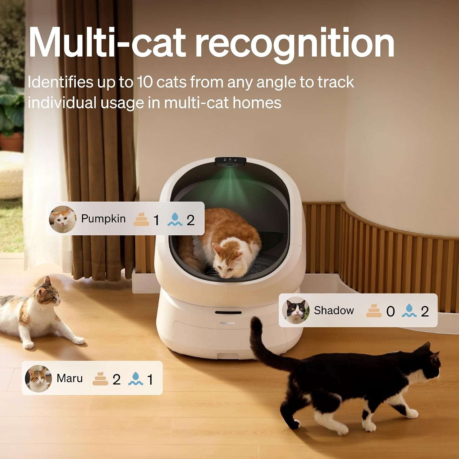 PETLIBRO Automatic Litter Box Bundle with Accessories Kit, Open Top Self Cleaning Litter Box with AI-Camera Waste Analysis, Multi-Cat Recognition, Usage Tracking, Auto Odor Control & Safety Sensors - Image 4