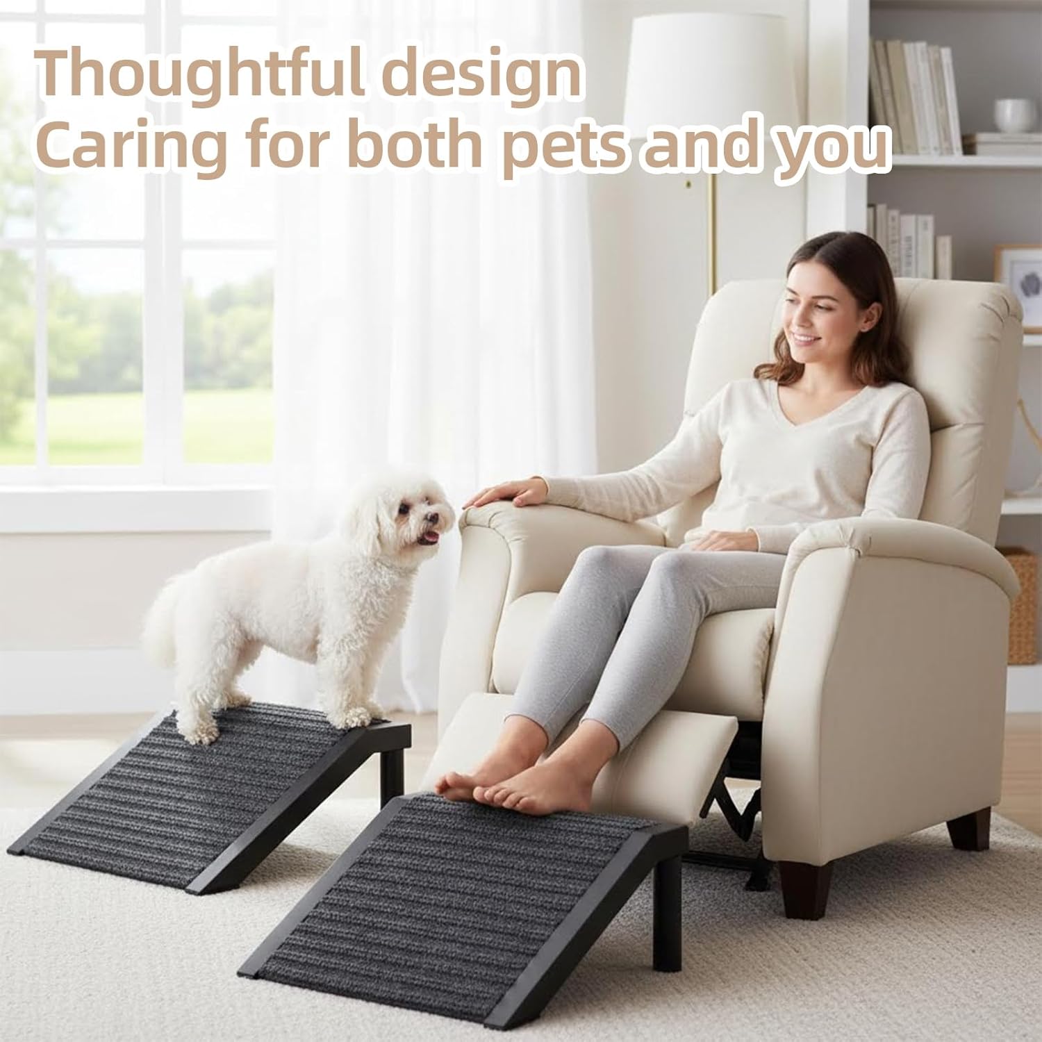 Dog Ramp for Stairs – Non-Slip Pet Steps with Locked-in Carpet & Iron Frame, Helps Senior Dogs & Small Breeds Climb Safely (2-Pack) - Image 5