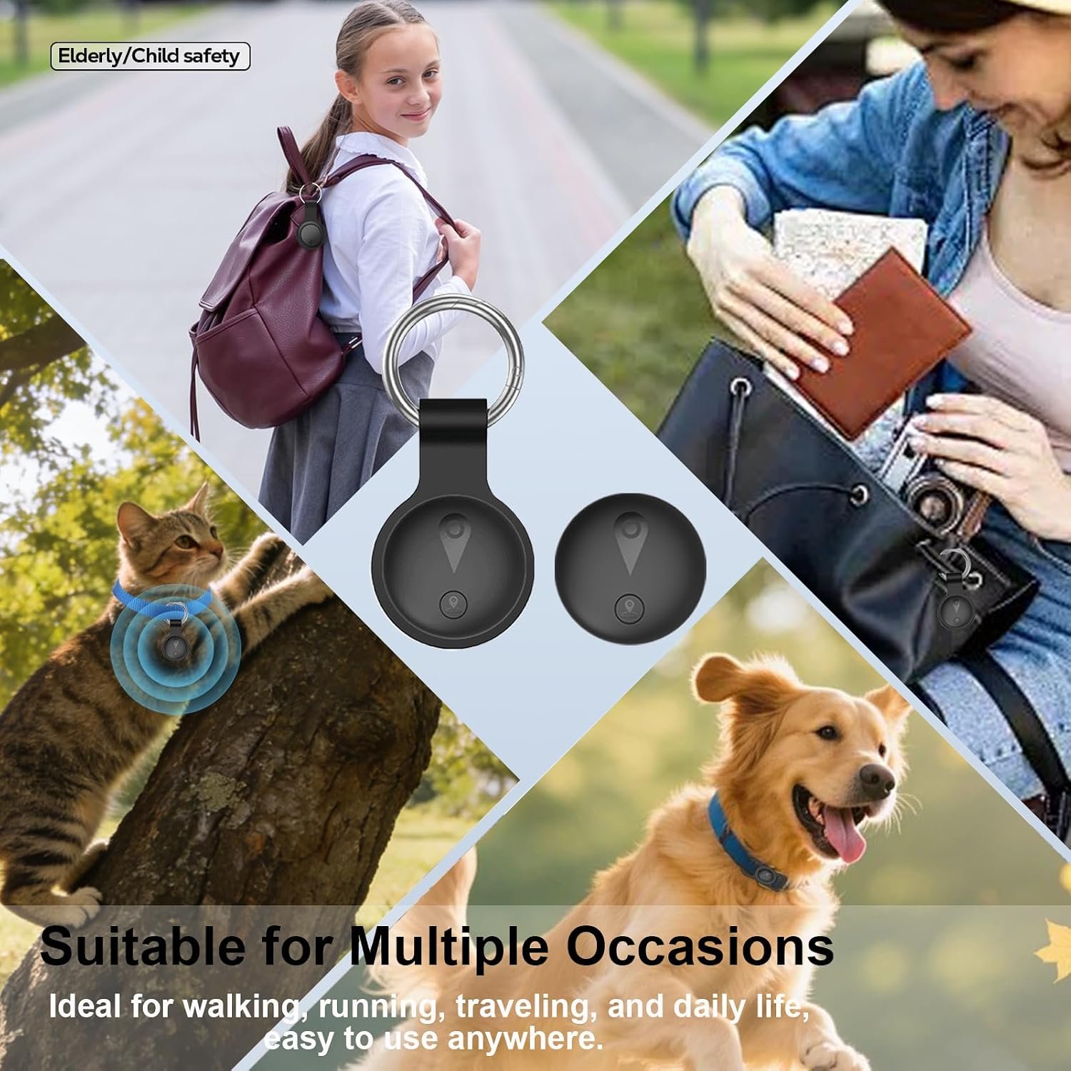 Pet GPS Tracker for Dogs,Mini Collar Location Trackers for Cats(Compatible with iOS Locate),No Monthly Fee Subscription,IP68 Waterproof Real-Time Global Location Tracking Anti-Lost Device-Black - Image 7