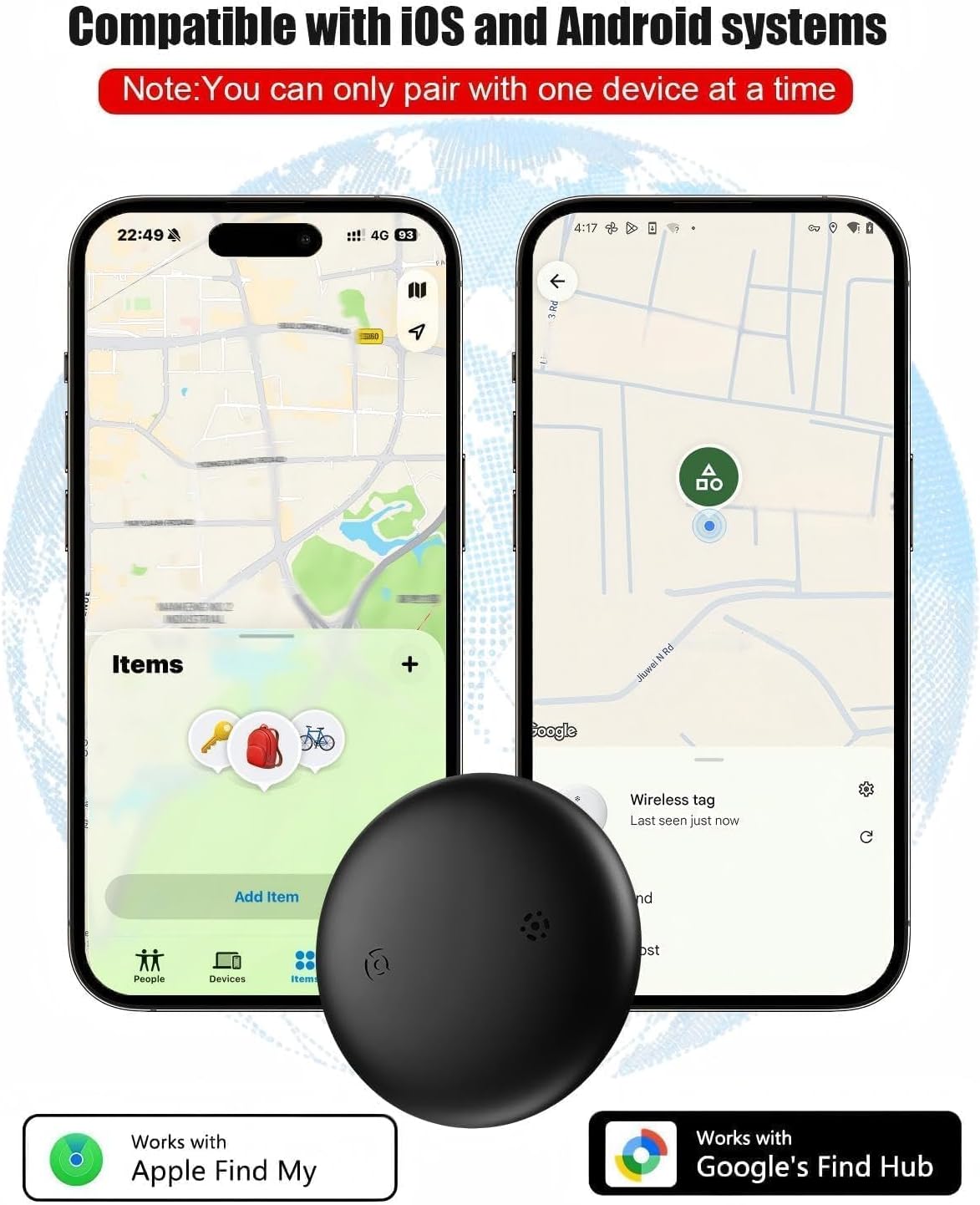 GPS Tracker for Dogs (iOS & Android) - No Subscription Dog GPS Tracker Collar Smart Cat Real-Time Activity Tracker, Works with Google Find Hub & Apple Find My App, Anti-Lost for Pet Items Kitten Grey - Image 5