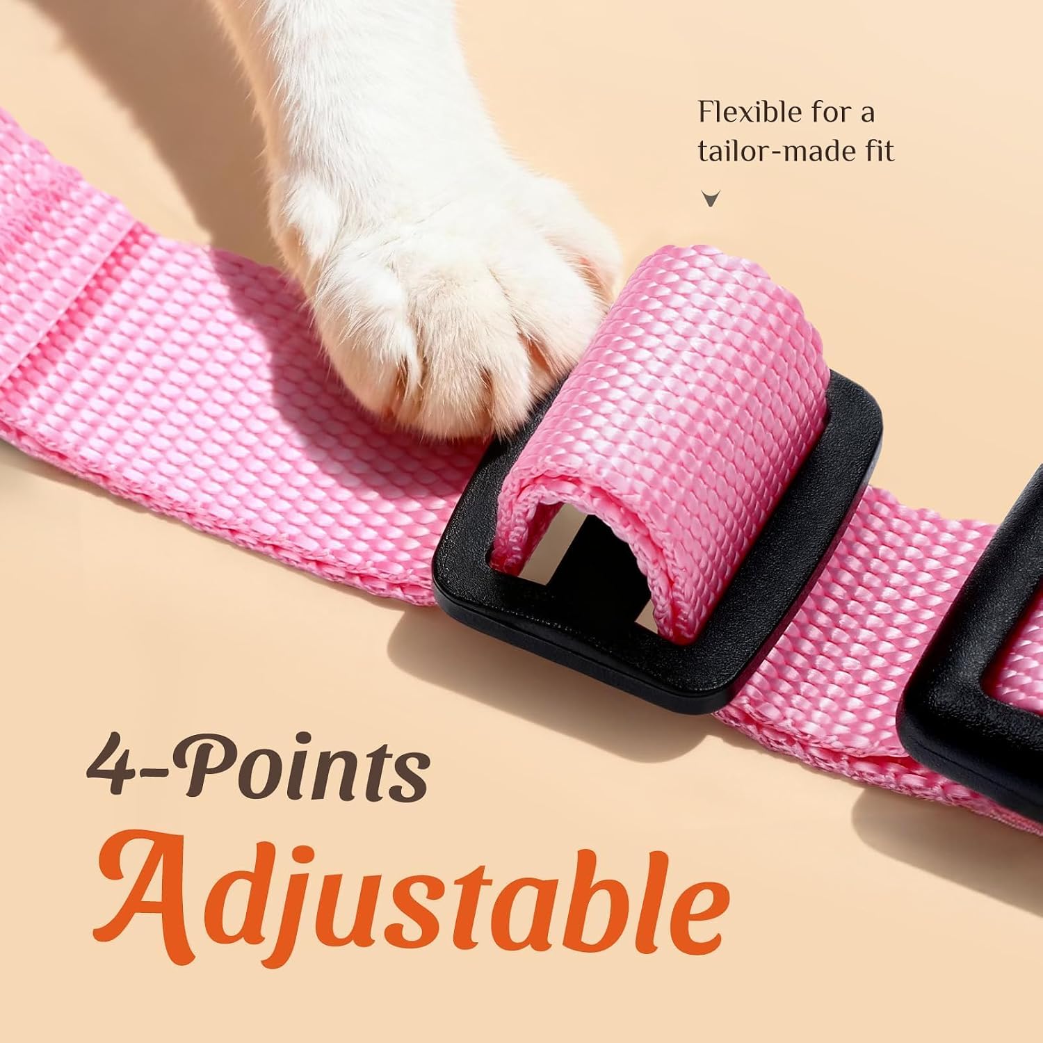 Dooradar Cat Harness and Leash Set, Adjustable and Escape Proof, Xs | Easy Fit, Snap Buckles, Soft Breathable Vest, Sturdy Clip, Reflective Strips, for Small & Average Cat Walks, Pink - Image 3