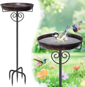 Bird Bath for Outside, Stable 5 Pro...