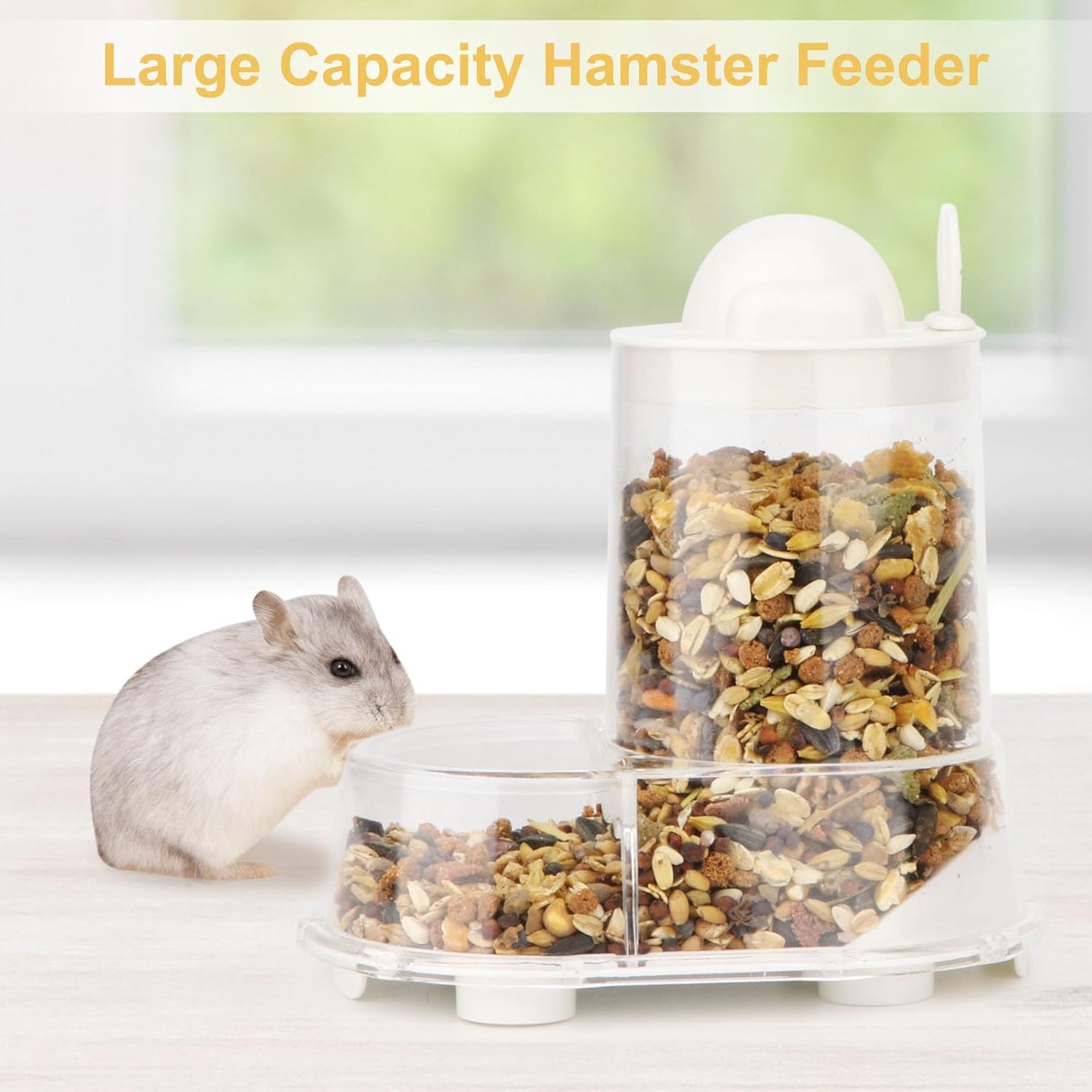 Wontee Hamster Feeder Food Bowl Automatic Dispenser for Dwarf Syrian Hamsters Mice Gerbils Rats or Other Similar-Sized Small Pets - Image 3