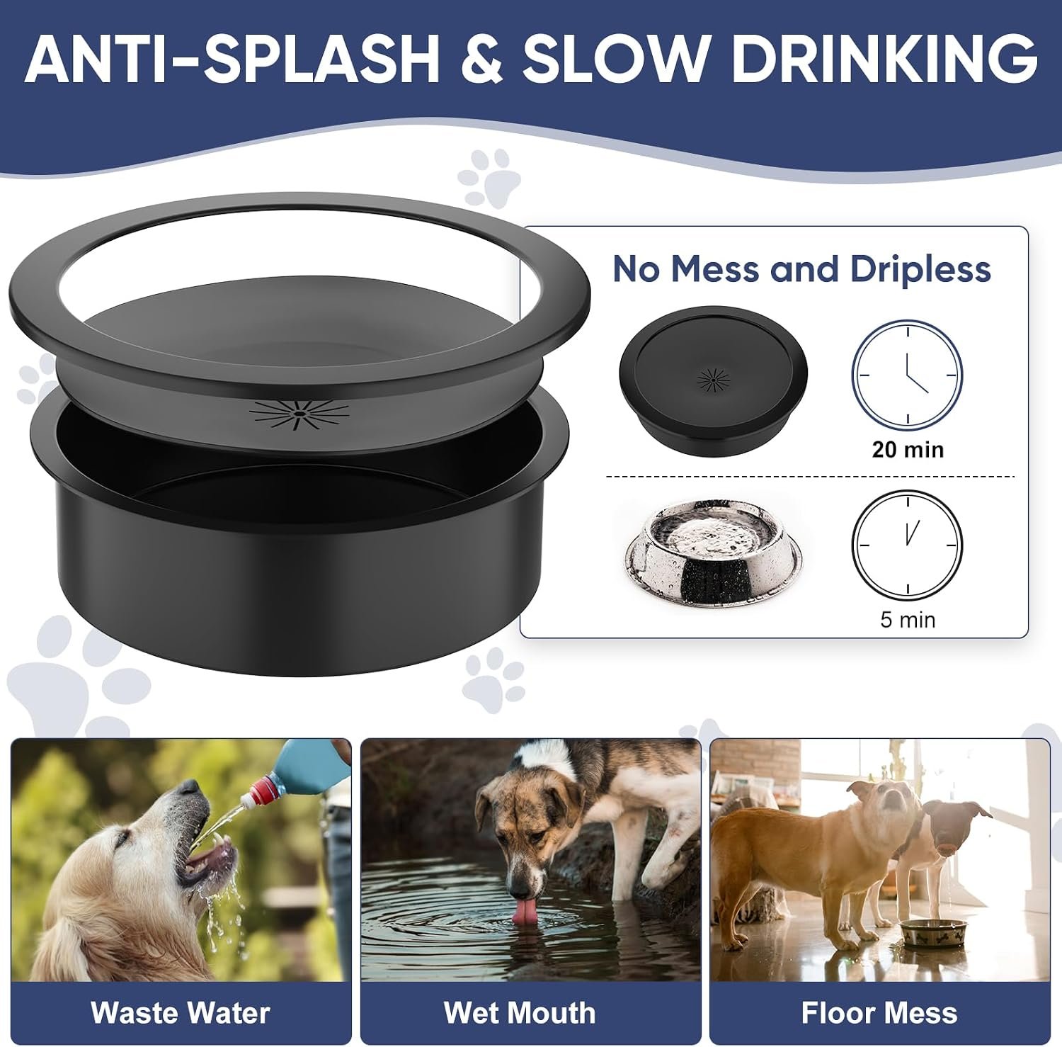 XIAZ Elevated Dog Bowls Large Breed Raised Dogs Bowl Stand Large/Medium Sized Dog Slow Feeder Dogs Bowls Food Water Stands 5 Heights Adjustable 9/11/12/14in Pet Feeder Dish Station - Image 6