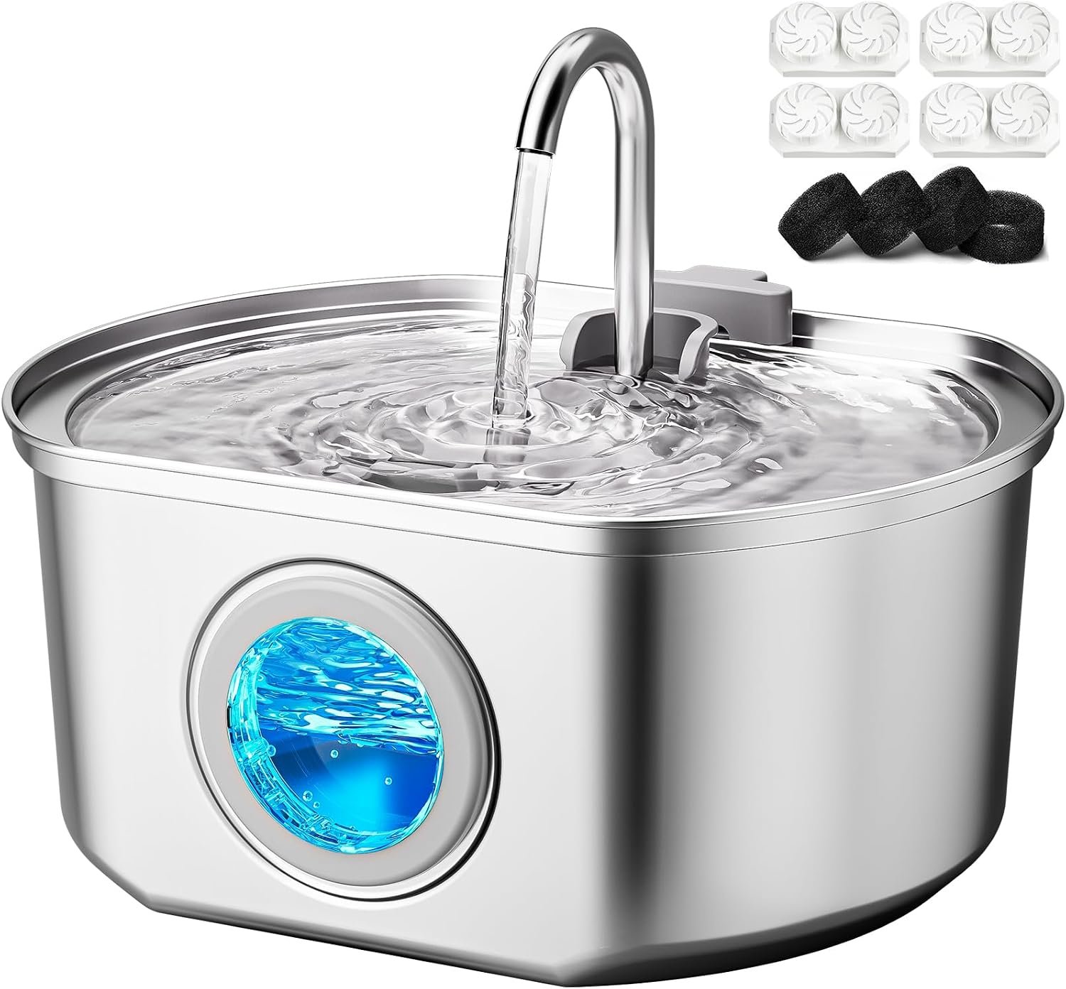 Cat Water Fountain Stainless Steel:...