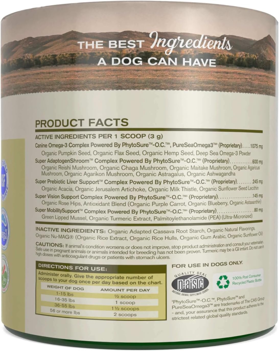 Badlands Ranch - Super20 Canine Supplement Organic Ingredients Multi-Benefit Supplement, Ashwagandha, Help w/Canine Well-Being, Heart, Joint, Vision, Antioxidant Support by Katherine Heigl (30 scoops) - Image 2