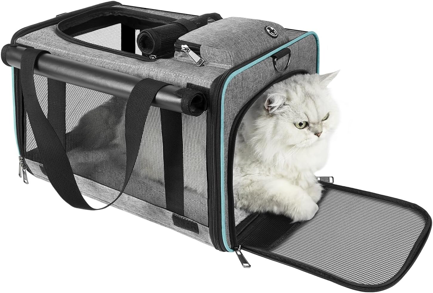 GAPZER Soft-Sided Pet Carrier for Air Travel 18x11x11 Inch, Underseat Cabin | Pet Airplane Crate Medium Cat 15 lbs Privacy Curtatin, Small Dog Crate Under 10 Pound TSA Approved Softsided Carry Cage Cabin - Image 8
