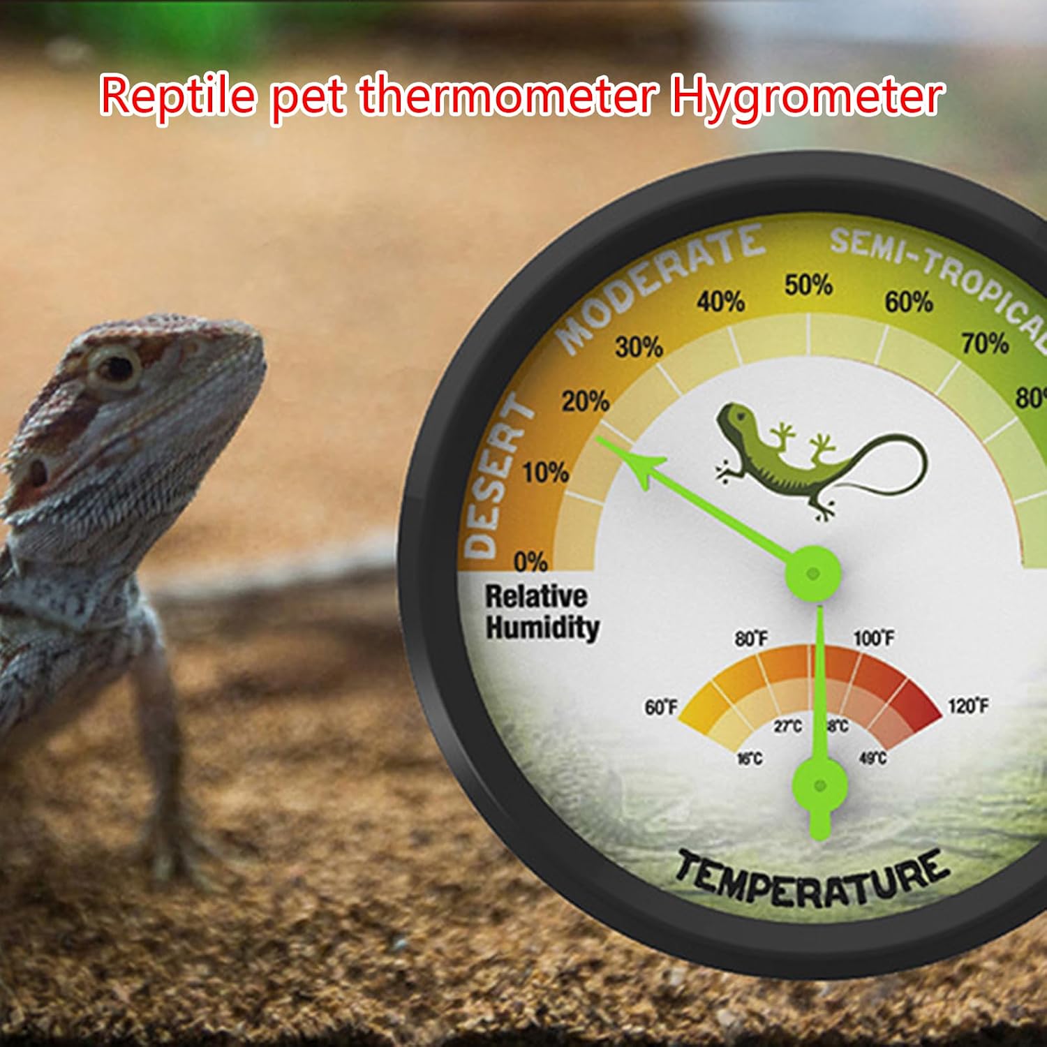 PURPLELILY Pet Rearing Box Gauge Temperature Thermometer Humidity Hygrometer High-Accuracy VivariumTank Supplies 1pc/2Pcs Amphibian Habitat Tool, two pack - Image 2