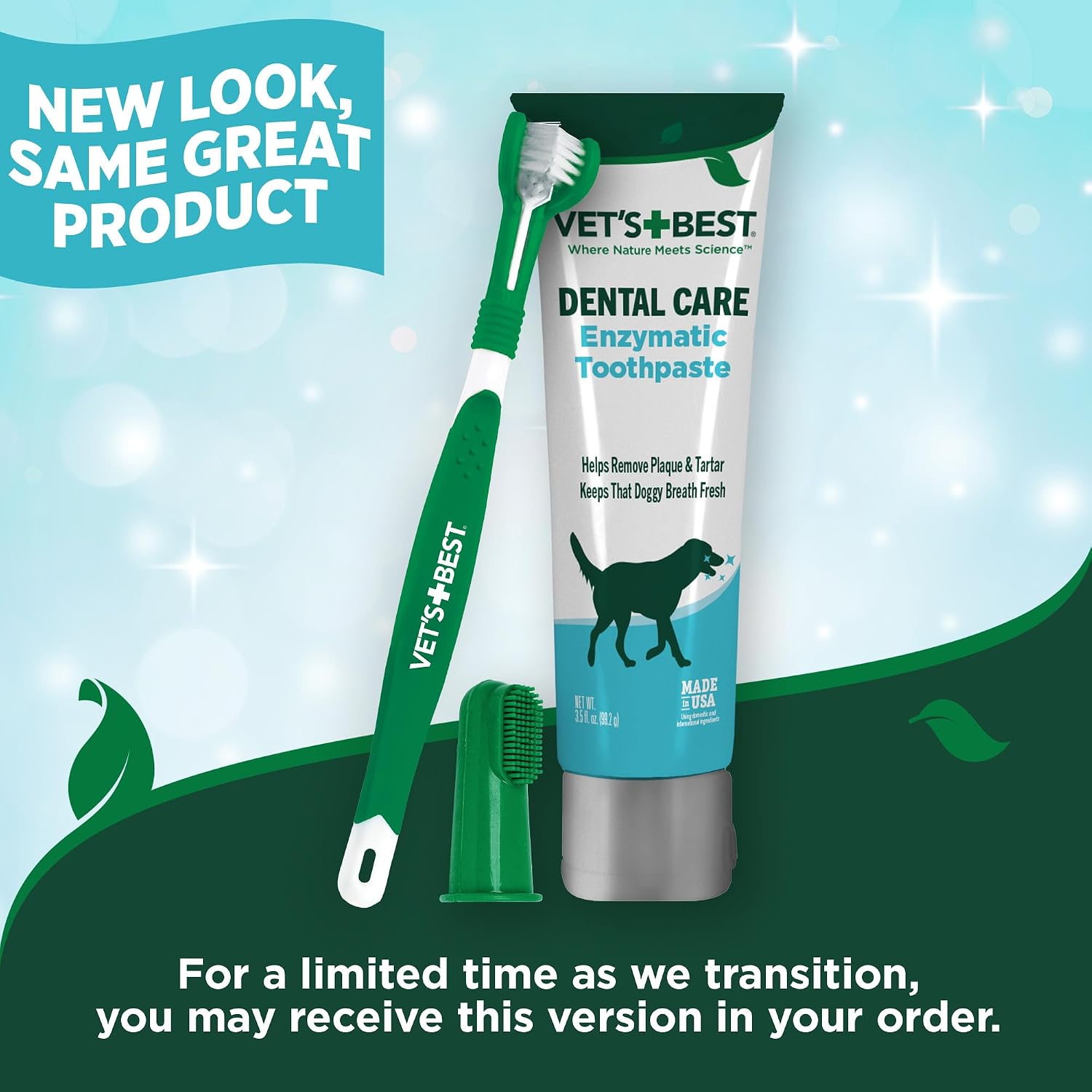 Vet's Best Dog Toothpaste & Toothbrush Dental Care Kit, With Brush 3.5 oz | Enzymatic Toothpaste for Dogs, Toothbrush & Finger Brush Included, Helps Remove Plaque & Freshen Dog Breath, Vet Formulated - Image 8