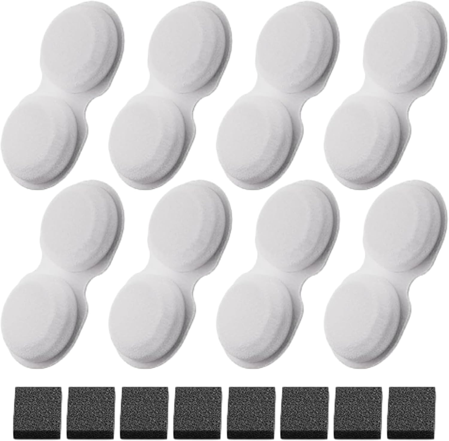Pet Fountain Filter Replacement: 16 Cat Water Fountains Filters- 8 Filters + 8 Sponges (4 Months of Use)- 16 Cat Fountain Filter - Suitable for DCTROD Metal Cat Fountains