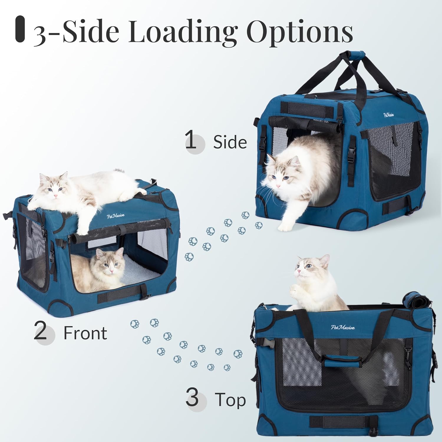 Extra Large Rolling Cat Carrier with Wheels, Soft Sided Pet Dog Carrier on Wheels for Big Cat 20lbs+ 2 Cats, Car Travel Portable XL Wheeled Bag 25"x16.5"x20.5" - Image 4