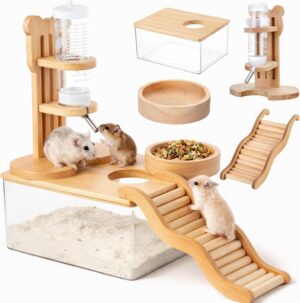 4 Pcs Hamster Cage Accessories Acry...