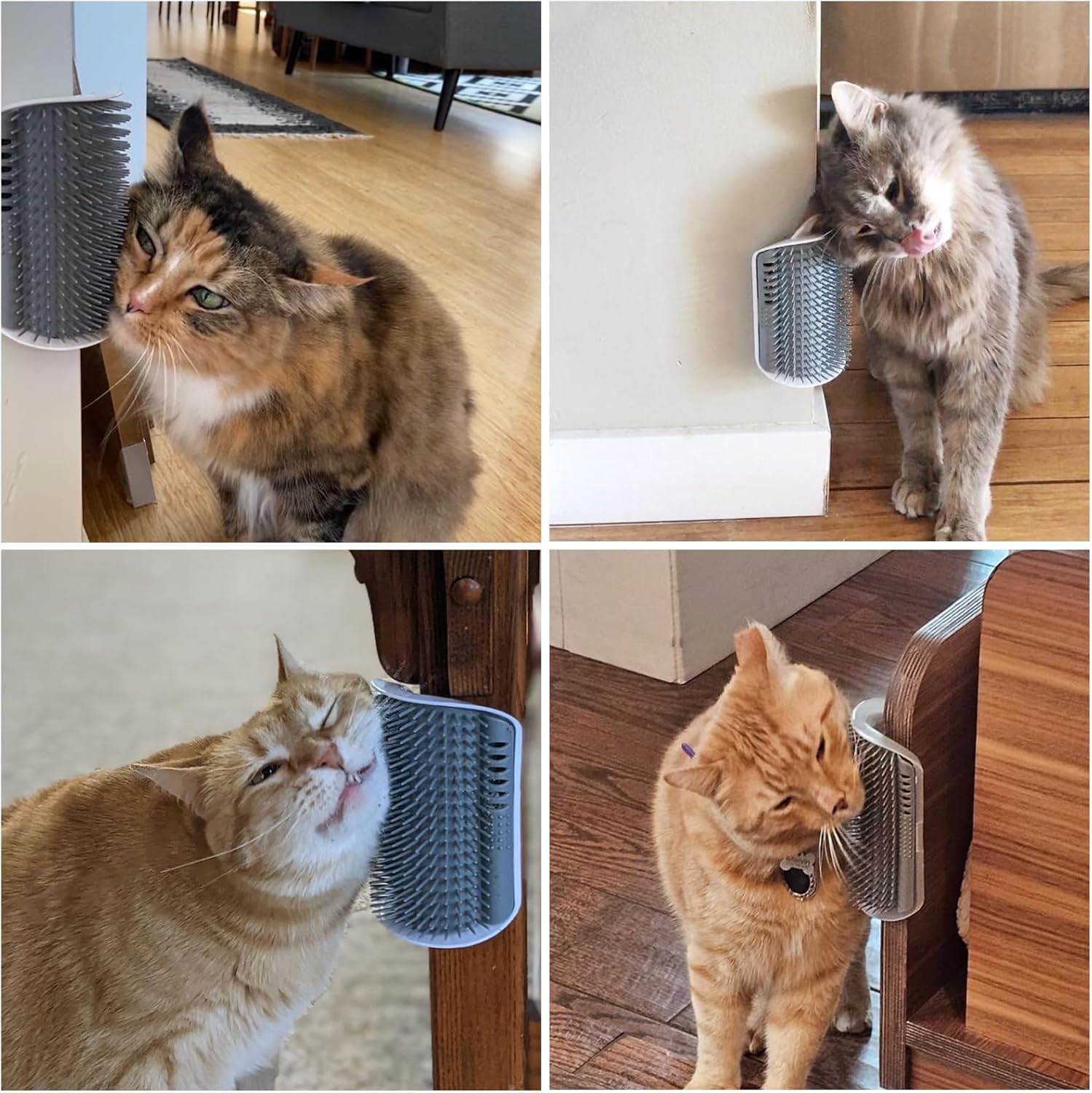 Kingtree Cat Corner Scratcher Self Groomer with Catnip, 2 Pack Softer Cat Face Scratchers Wall Corner Grooming Massage Combs for Long & Short Fur Cats - Image 2