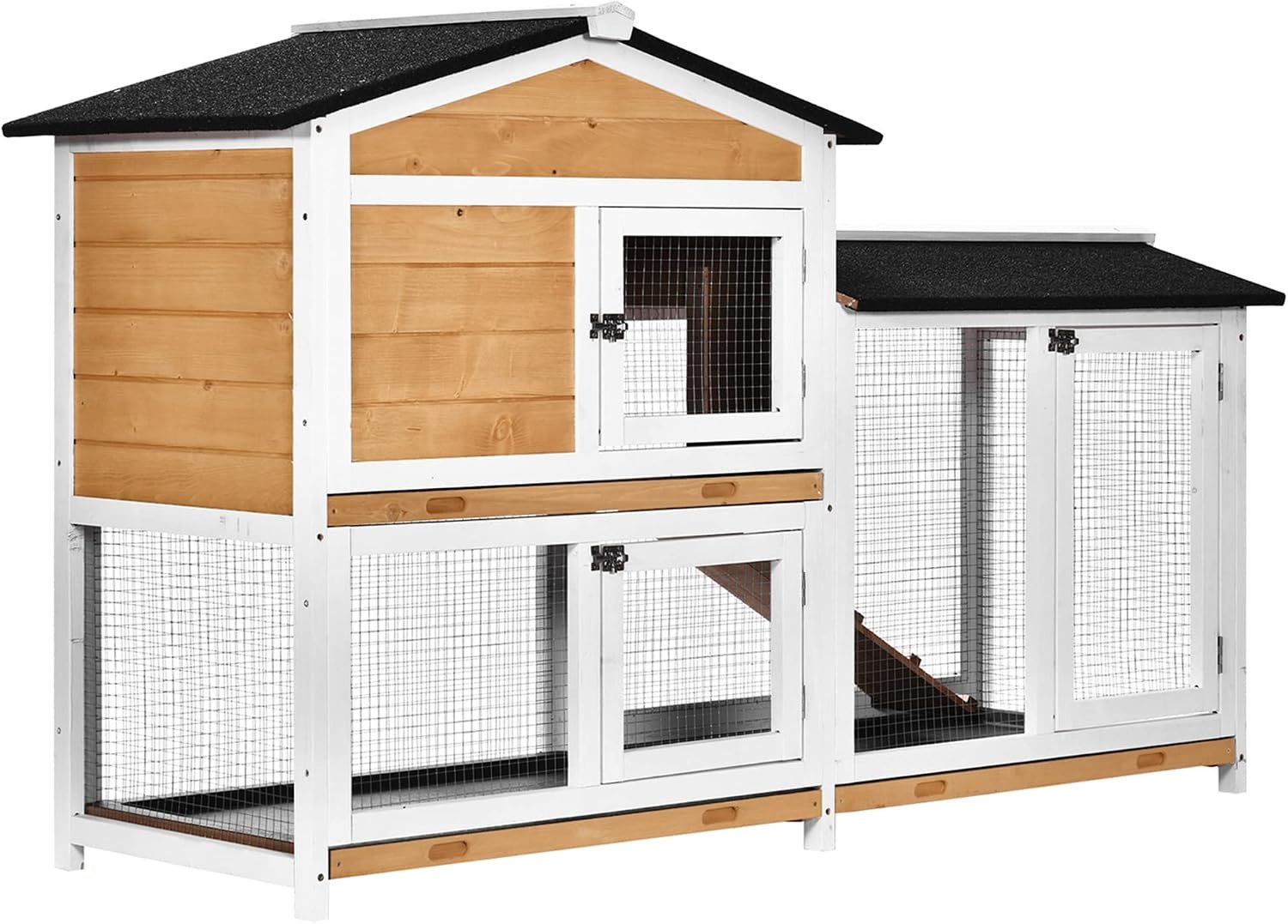 PawHut 62″ Rabbit Hutch, Wood...