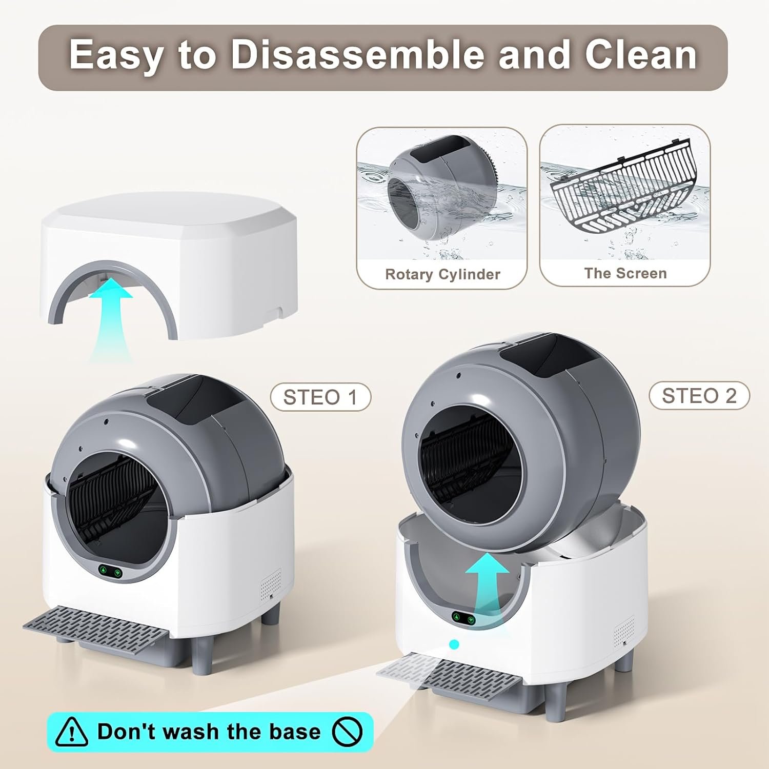 Automatic Litter Box, Self Cleaning Litter Box, Odor Control, 90L Capacity | Large with APP Control and Safety Sensor, Ellenpent, for Multiple Cats, Large Cat, with 3 Rolls of Garbage Bags - Image 8