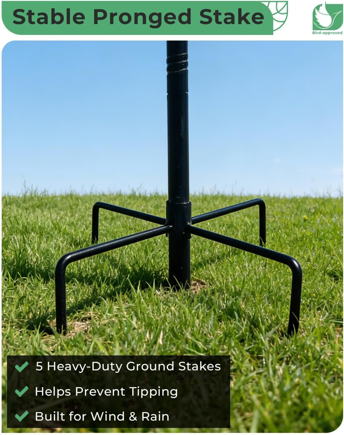 Metal Bird Bath for Outdoors, 12" Dia Bowl with Stable Upgrades Stake Birdbaths Garden Yard Lawn Decor 0.7 Gallon - Image 7