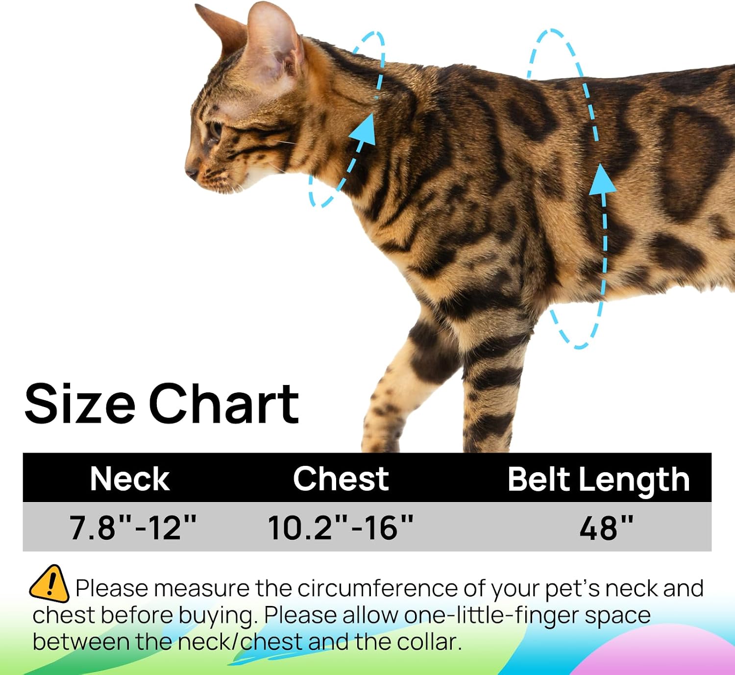 PetThem Adjustable Cat Harness and Leash Set Escape Proof (Hawaii Green) | Comfortable Soft Lightweight, Use Safe & Easy, Walking Travel Kitten Harness for Small Medium Large Cats - Image 6