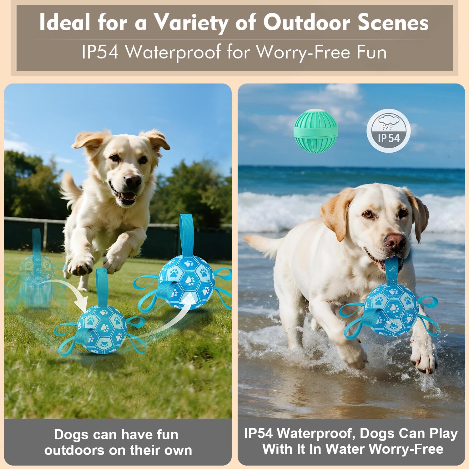Interactive Dog Toys Dog Soccer Ball to Keep Them Busy(Blue) | Durable Automatic Moving Jumping Dog Balls with Straps for Small/Medium/Large Dogs,Rechargeable,Not for Aggressive Chewers - Image 4