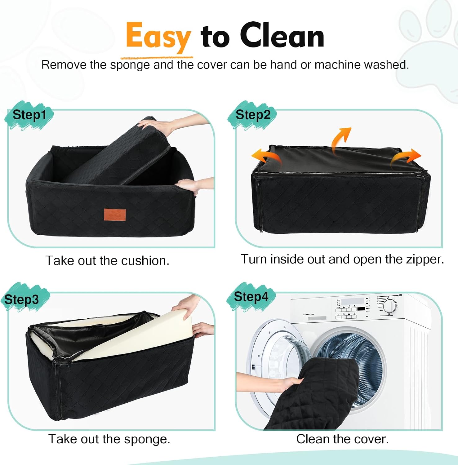 NEEZUKAR Dog Car Seat for Large Medium Dogs,Portable Washable Pet Car Seat Under 55 lbs,Dog Booster Seat with Thick Cushion,2 Safety Leashes Travel Car Dog Bed - Image 5
