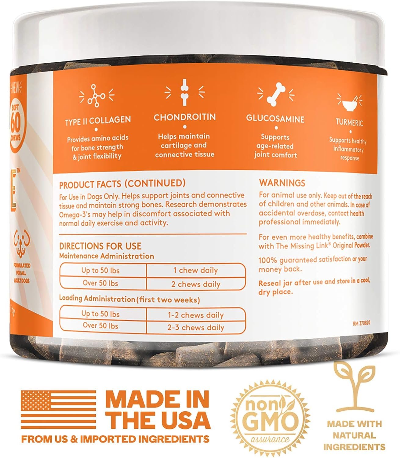 The Missing Link Collagen Care Hip & Joint Soft Chews 60ct - Daily Mobility & Anti-Inflammatory Support for Dogs - Image 4