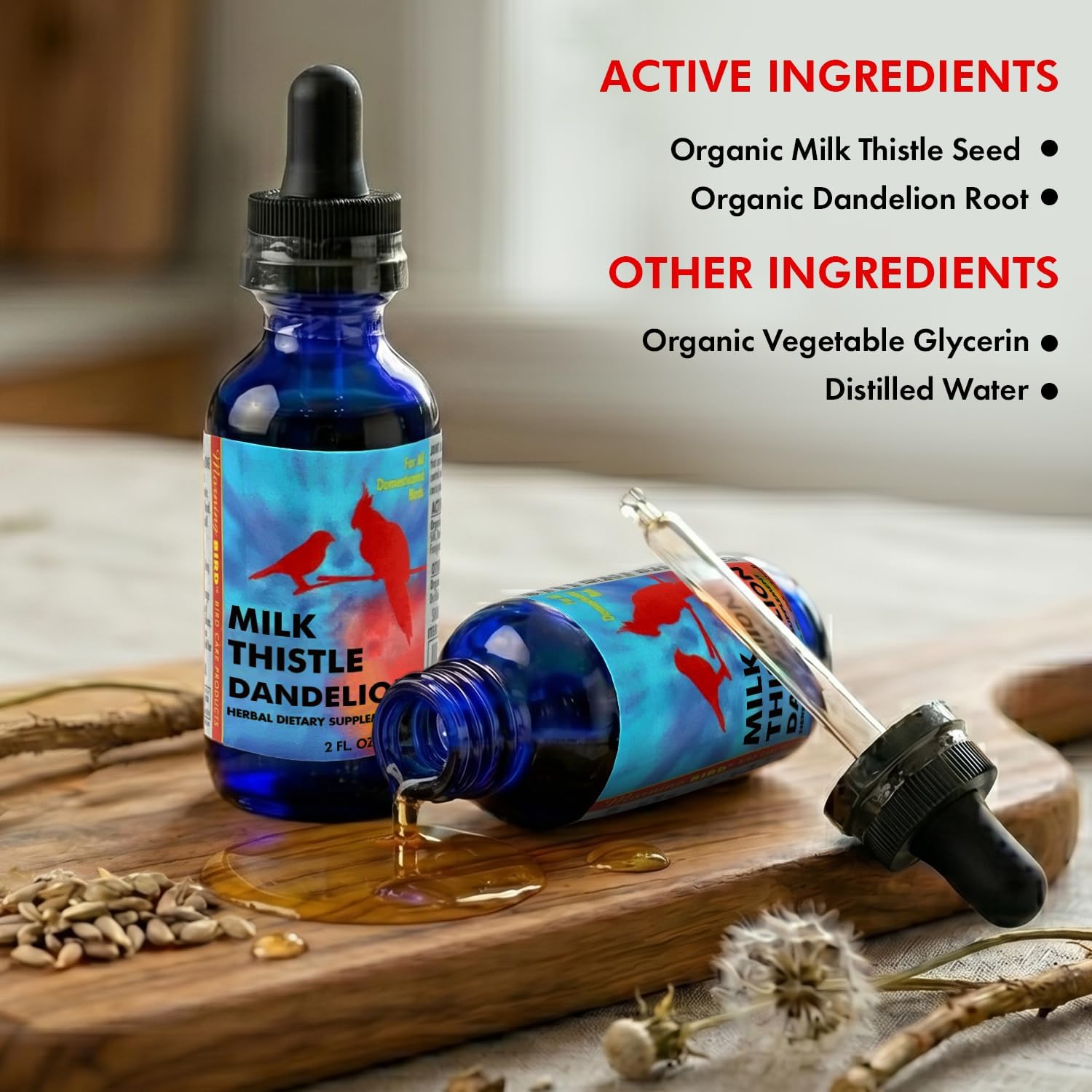 Milk Thistle & Dandelion Extract 1 fl oz – Organic Herbal Supplement for Birds – Supports Liver Health & Natural Detox – Suitable for All Bird Species | All Natural Herbal Supplement Supporting Liver Cleanse and Health – Natural Detox – Suitable for All Bird Species - Image 6