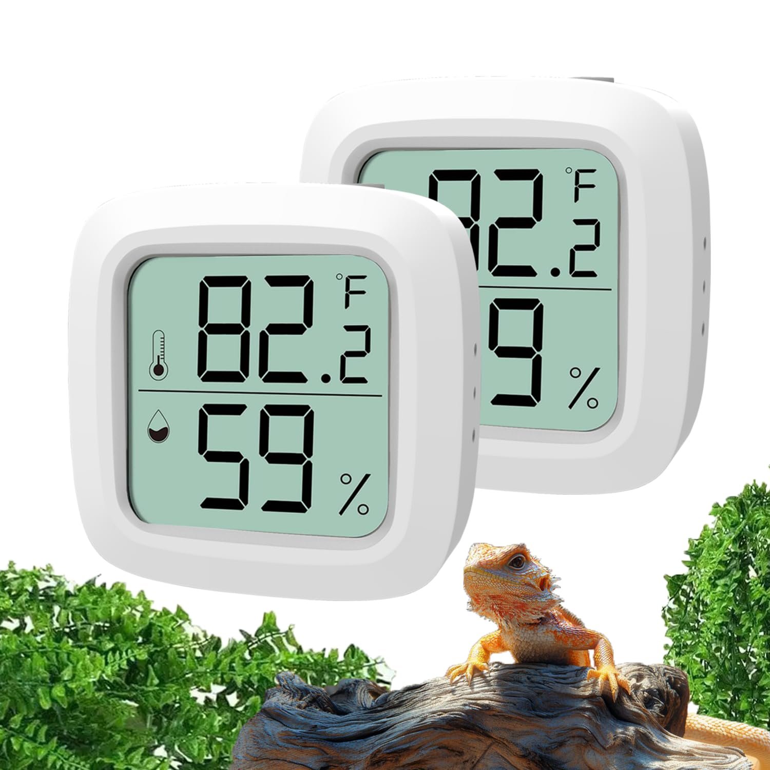 2-Pack Reptile Thermometer and Hygr...
