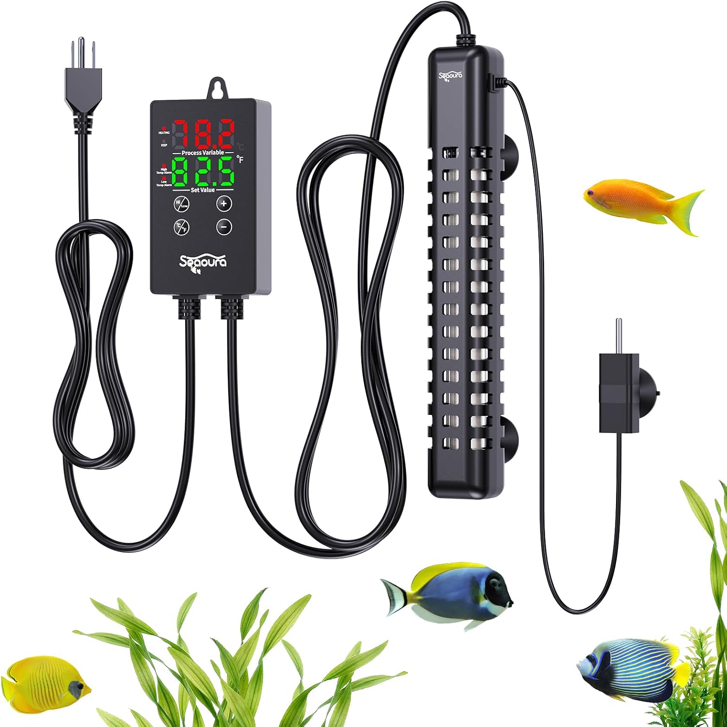 SEAOURA Aquarium Heater, 300W Fish Tank Heater for 50-60 Gallon, Submersible Heater for Aquarium with Over-Temperature Protection, Intelligent Controller & Auto Power-Off - Image 8