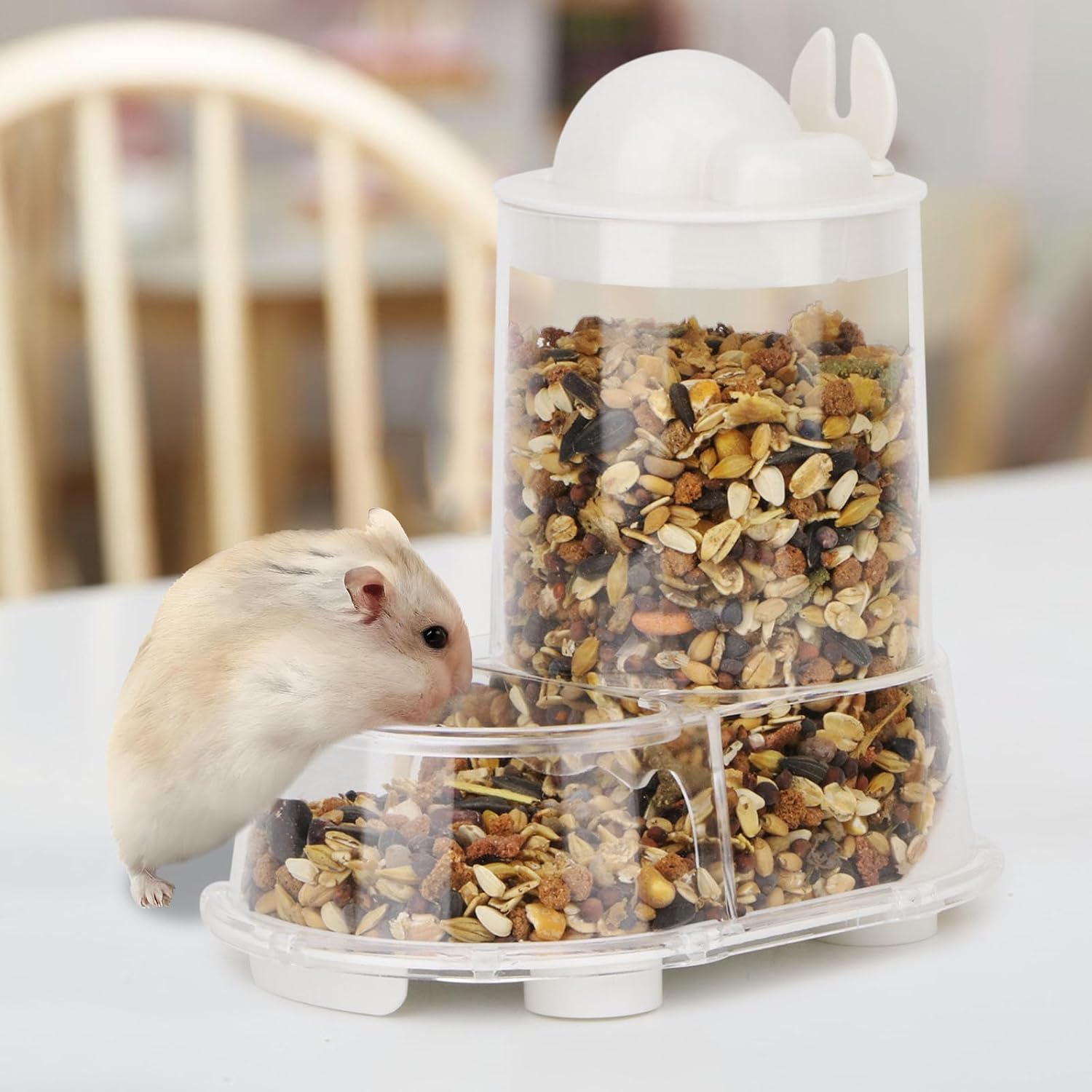 Wontee Hamster Feeder Food Bowl Automatic Dispenser for Dwarf Syrian Hamsters Mice Gerbils Rats or Other Similar-Sized Small Pets - Image 5