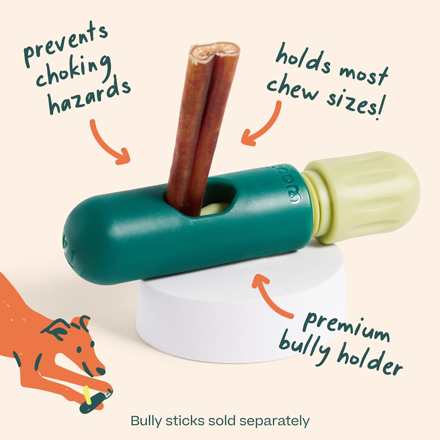 WOOF BullySafe - Bully Stick Holder - Durable Dog Chew Holder for Safe, Long-Lasting Play - Easy to Clean - No More Swallowed Ends - for Dogs 10+ lbs - Image 3