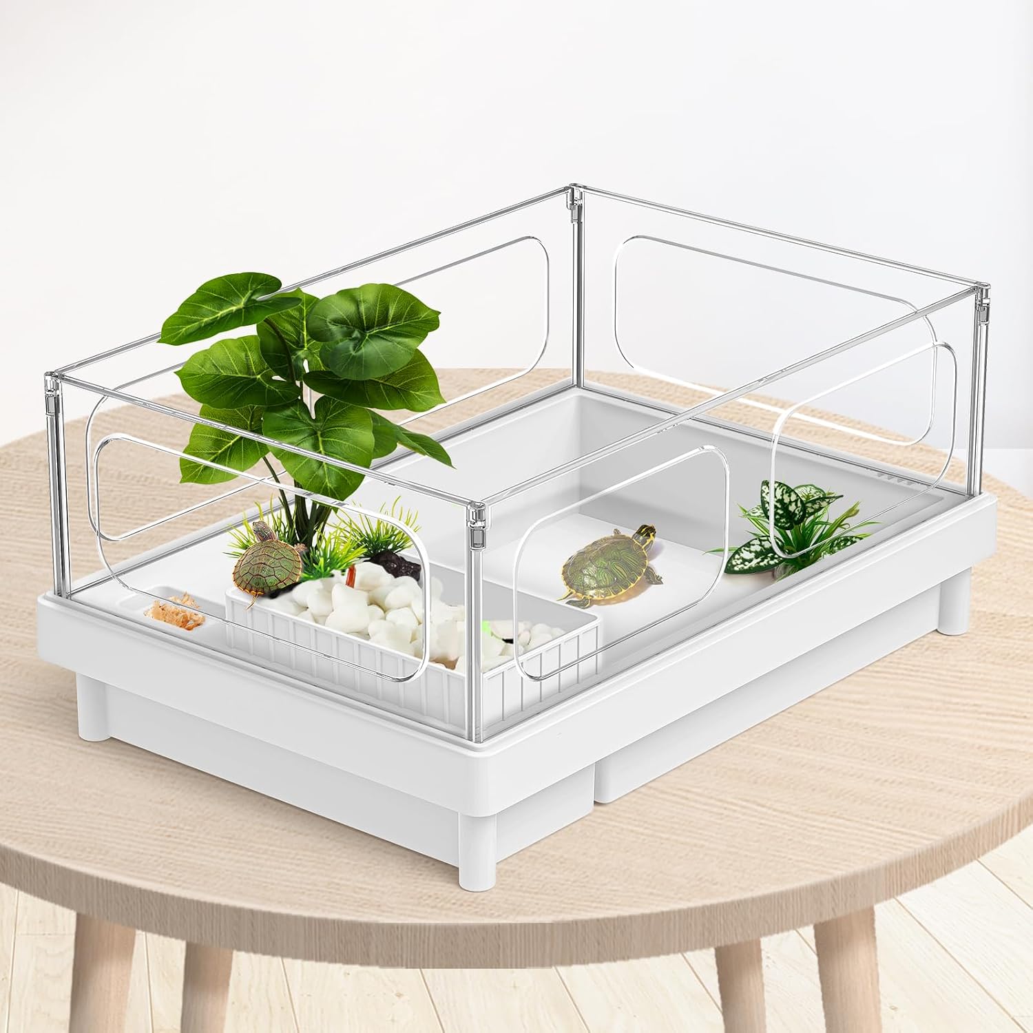 Moonorange Reptile Artificial Plants, Terrarium Plants Decorations Supplies, Aquarium Fish Tank Plant, Amphibian Habitat Hideout Tank Accessories (M Set-2pcs/D) - Image 4