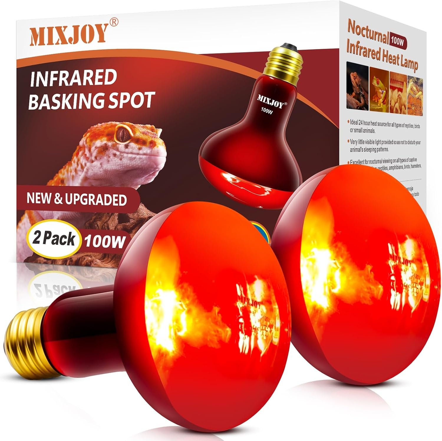 MIXJOY 100W Infrared Heat Lamp Bulb...