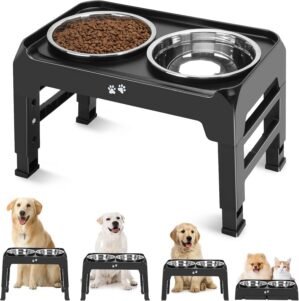 COMESOON Elevated Dog Bowls, 4 Heig...