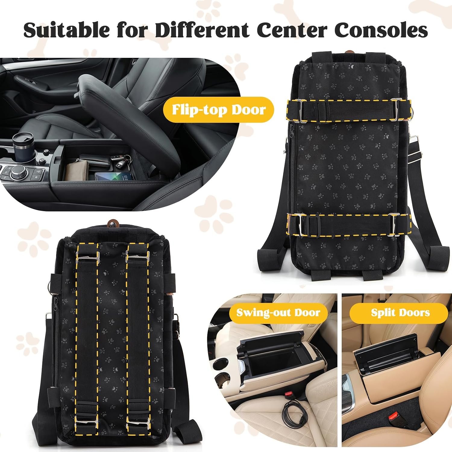 Woochpet Small Dog Car Seat, Auto Booster for Pet Travel, Portable Carrier Bed with Safety Leash Up to 9 lbs - Image 3