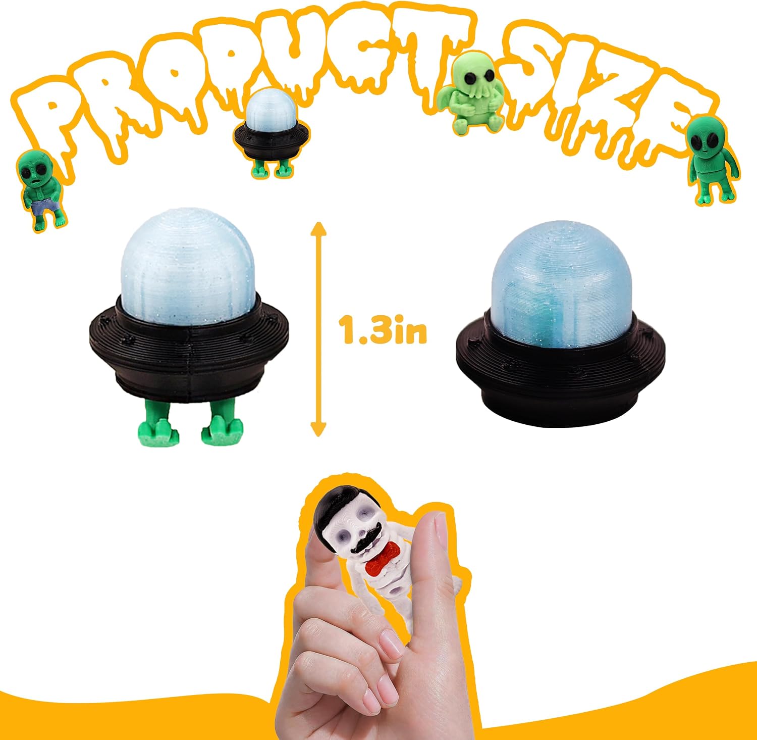 3D Printed Horror Figurines Set, Articulated Halloween Figurines, Party Favors, Pocket Fidget Toys, Goodie Bag Stuffers, Decorations, Classroom Rewards, Skeleton, Zombie, Alien - Image 2