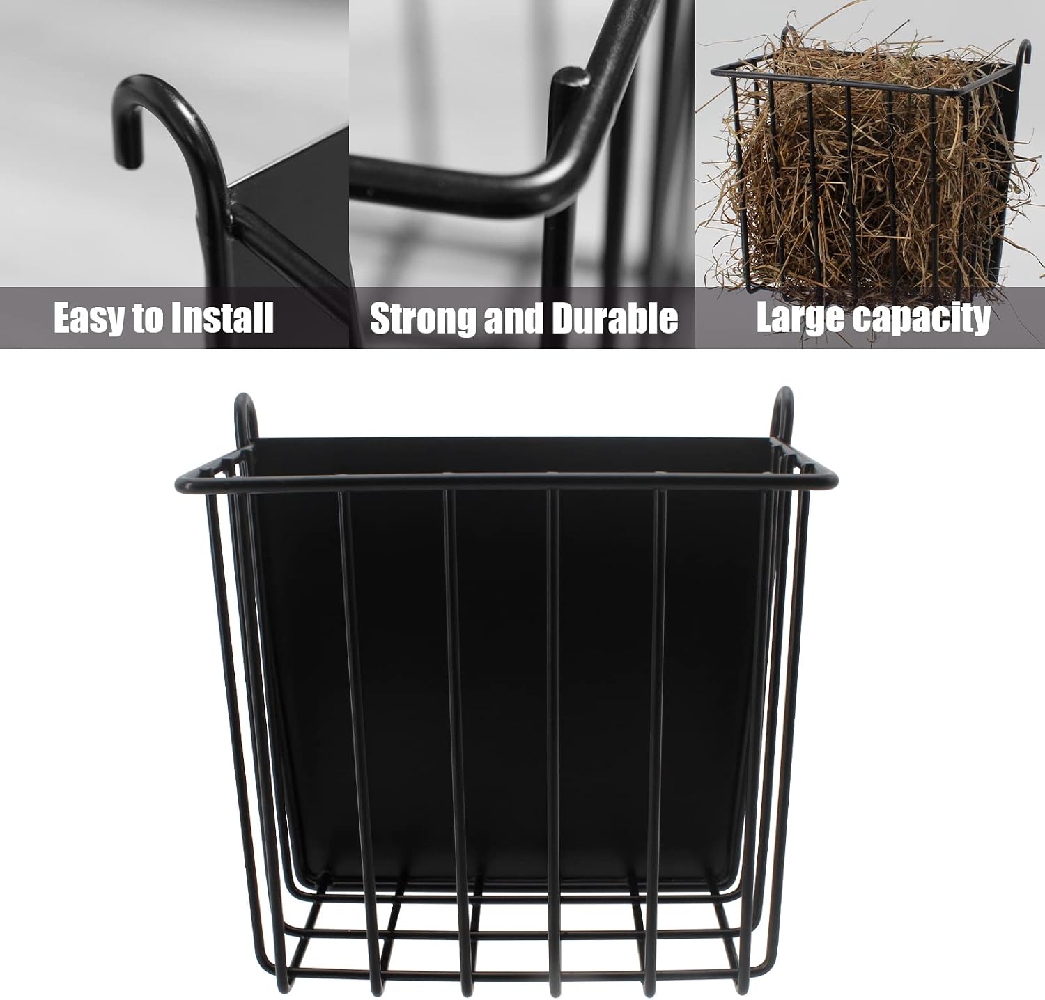 Guinea Pig Hay Feeder,Rabbit Hay Feeder with Heavy-Duty Metal Frame Hay Holder,for Bunny, Guinea Pigs,Chinchillas-6.9x4.7x6.6 inch - Image 6