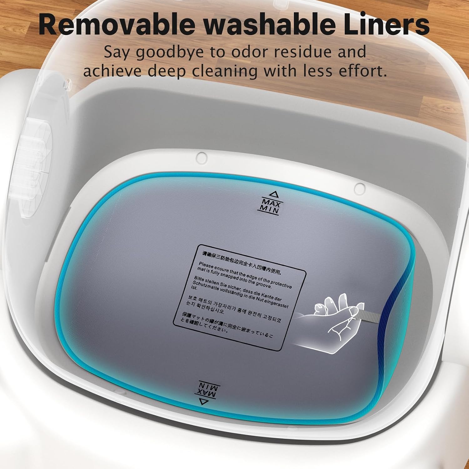 Automatic Cat Litter Box,Self Cleaning Litter Box for Multiple Cats with Open Top Design, App Control, Safety Protection, Ultra-Quiet,Easy Setup,White - Image 4
