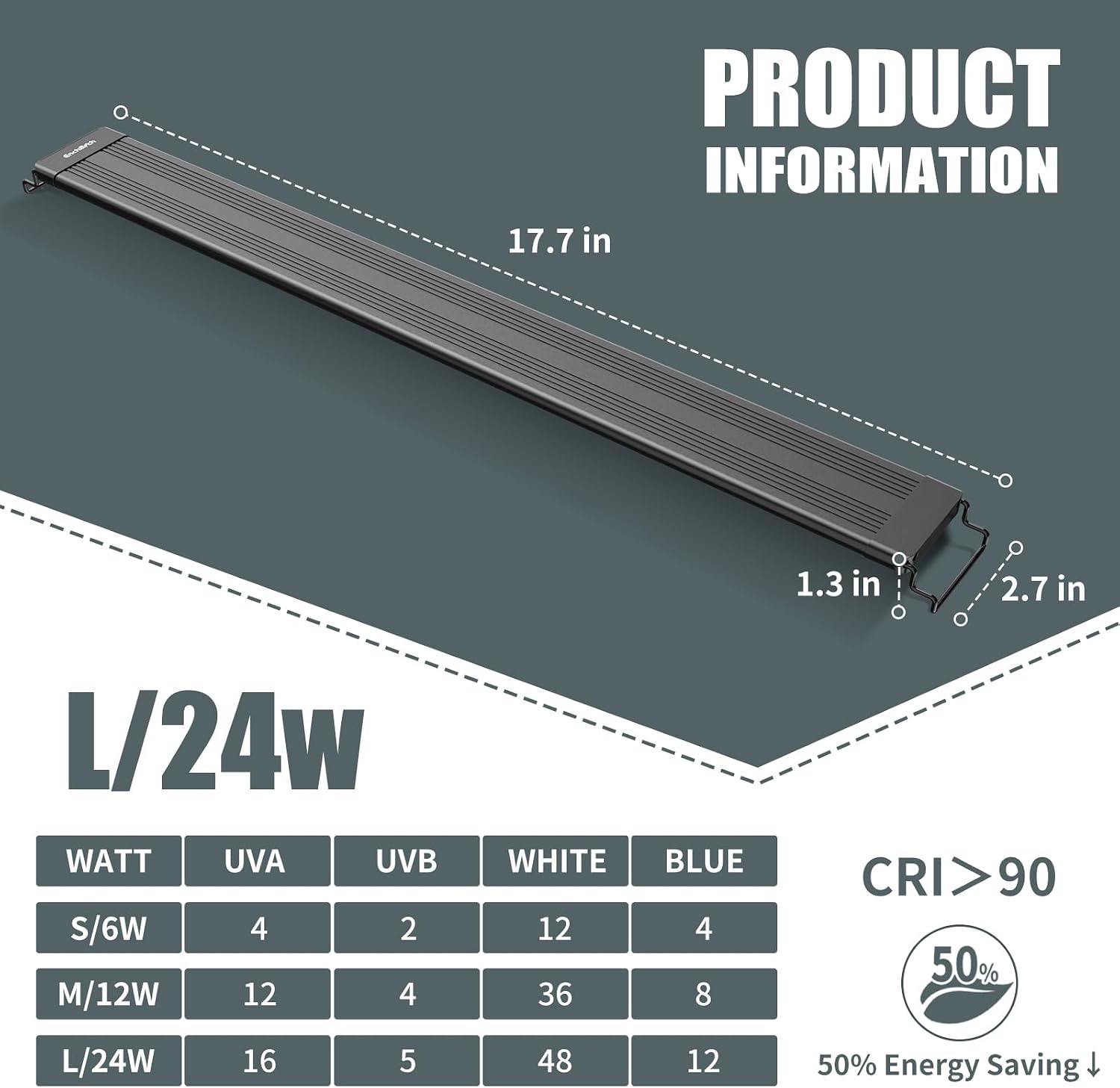 27-Inch UVA UVB Light for Reptiles with Controller, Full Spectrum | LED UVA UVB Reptile Light for Bearded Dragons, Auto 24-Hour Cycle Timer & 10 Dimmable, UV Light for Turtles, Snakes, Plants - Image 8
