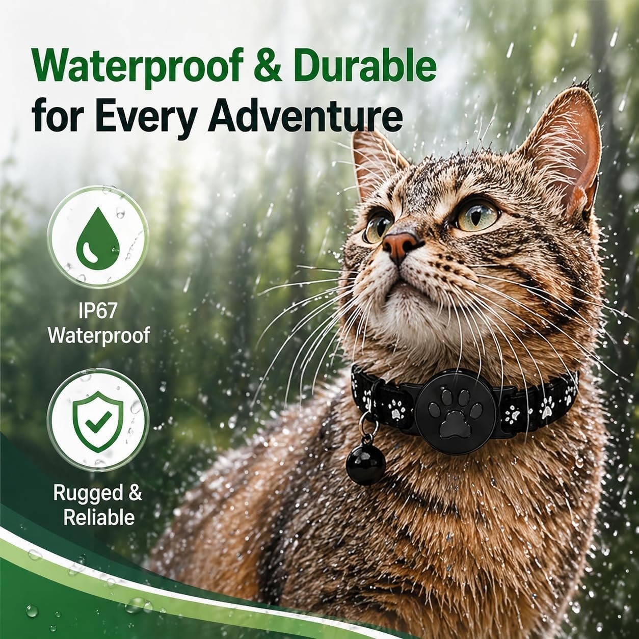 GPS Tracker for Cats, Cat Collar with Tracker for Android Users – No Monthly Fee, Google Find Hub Cat GPS Tracker Collar, IP67 Waterproof, Replaceable Battery Lasts 1 Year (Not Standalone GPS) (Black) - Image 4