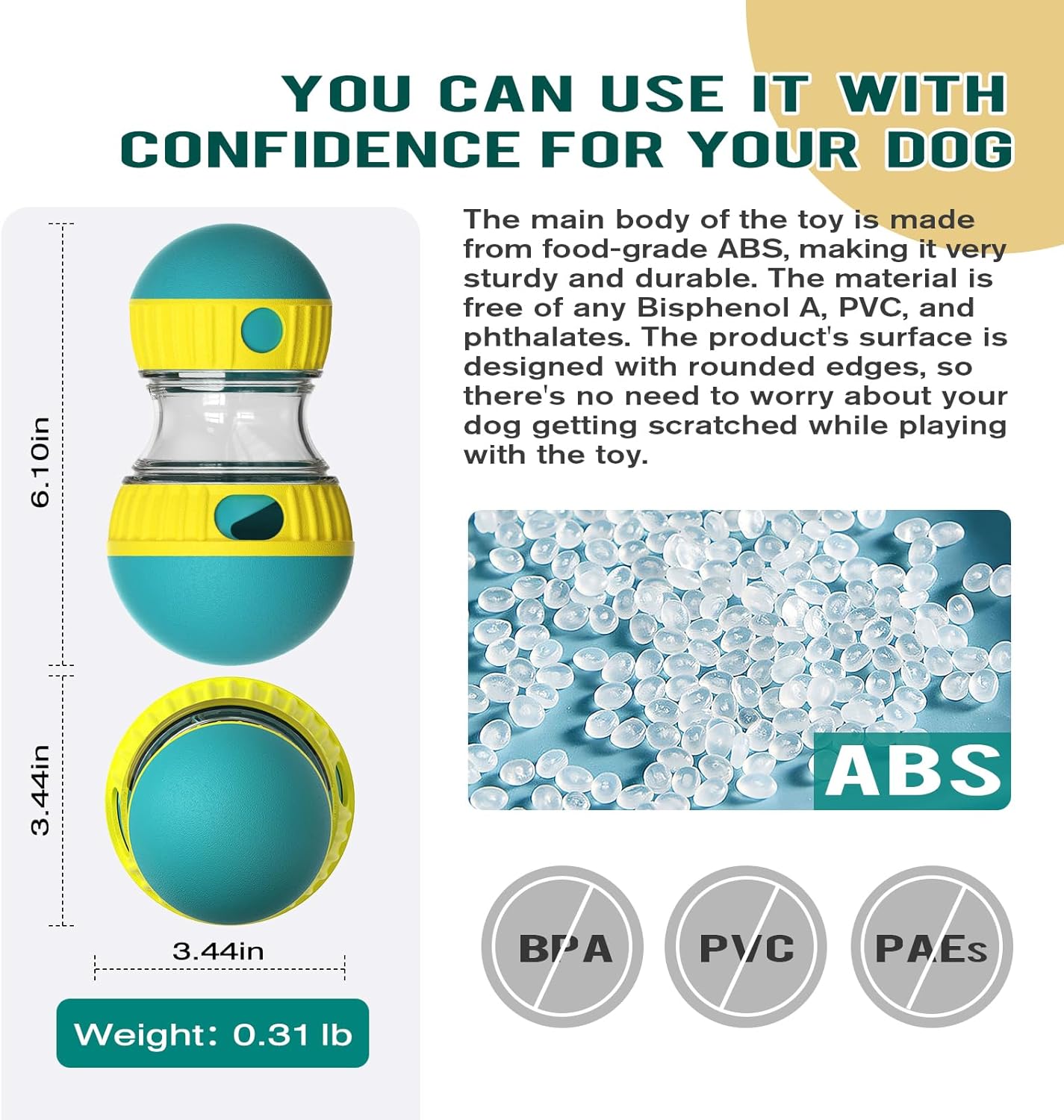 BSISUERM Dog Puzzle Toy Adjustable Treat Dispensing Ball Food Dispenser Tough Slow Feeder Puppy Enrichment Training Toy Pet Interactive Chase Toys for Small Medium Large Dogs to Keep Them Busy, Green - Image 5