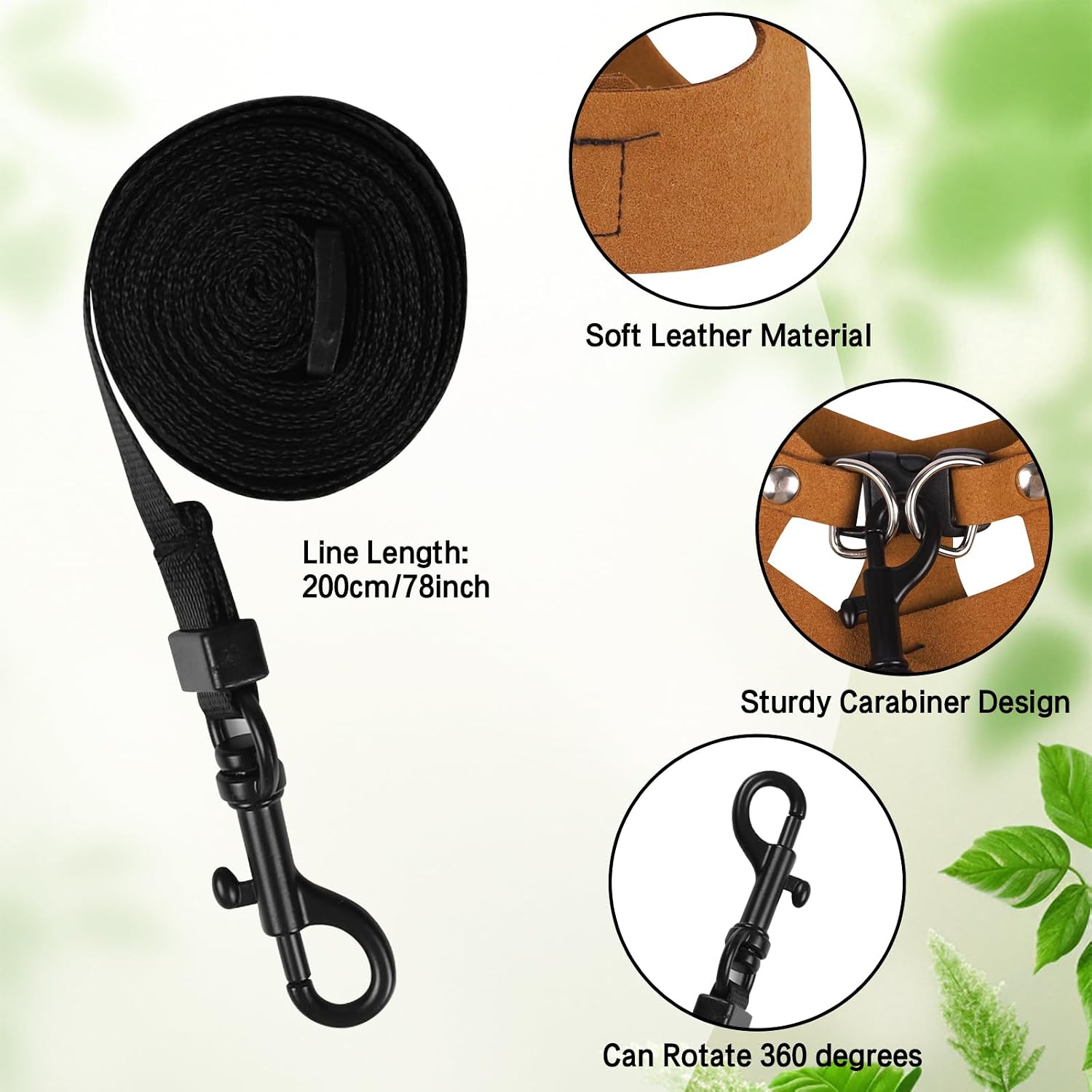 Bearded Dragon Harness Leash Set 3 Size Adjustable Lizards Training Walking Leather Vest Escape-Proof Traction Rope for Outdoor Small Reptiles Animal Squirrels (Brown) - Image 3