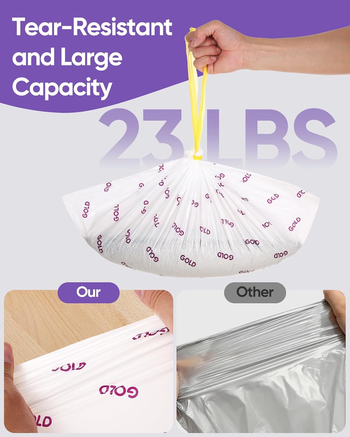 120 Count Automatic Cat Litter Box Bags for Pet Pivot AutoScooper 11/12 Open-Top Self-Cleaning Cat Litter Box, Heavy Duty Leak-Proof, Drawstring Design, Unscented, 25.19” x 11.8” - Image 3