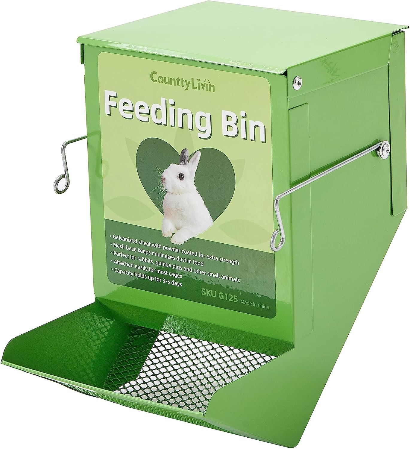 Metal Small Animal Feeder with Lid,...