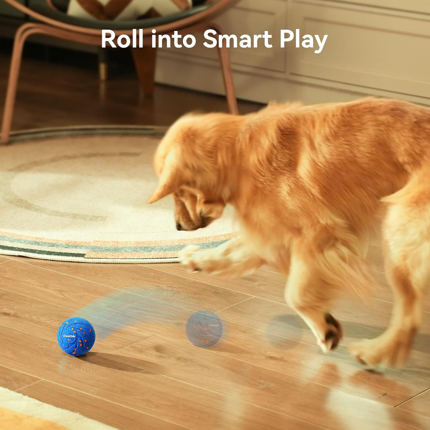 Cheerble Smart Interactive Dog Toy, Wicked Ball AIR, Automatic Moving, Bouncing, and Rotating, E-TPU Material, IPX7 Waterproof Rating, Active Rolling Ball for Puppy, Medium and Large Dogs - Image 3