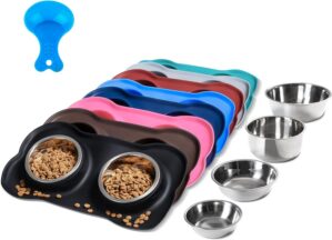 Hubulk Pet Dog Bowls 2 Stainless St...