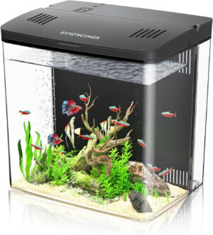 Desktop Fish Tank, 1.2 Gallon Self-...