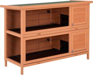 PawHut 54″ 2-Story Large Rabb...