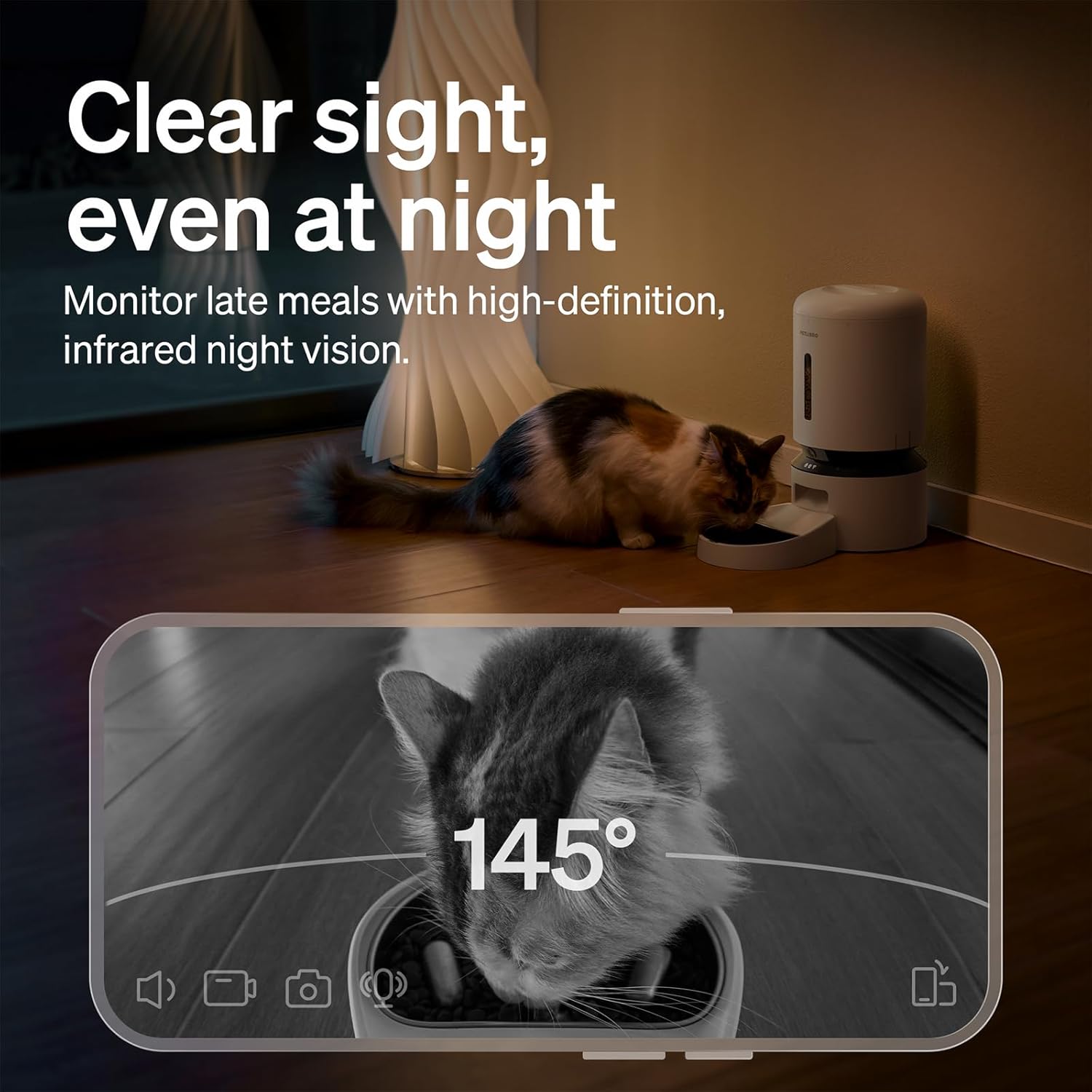 PETLIBRO Automatic Cat Feeder with Camera, Auto Pet Food Dispenser Slow Feeder Dog Bowl, 1080P HD Video with Night Vision, 5G WiFi with 2-Way Audio, Stainless Steel Slow Food Tray for Small Dogs - Image 5