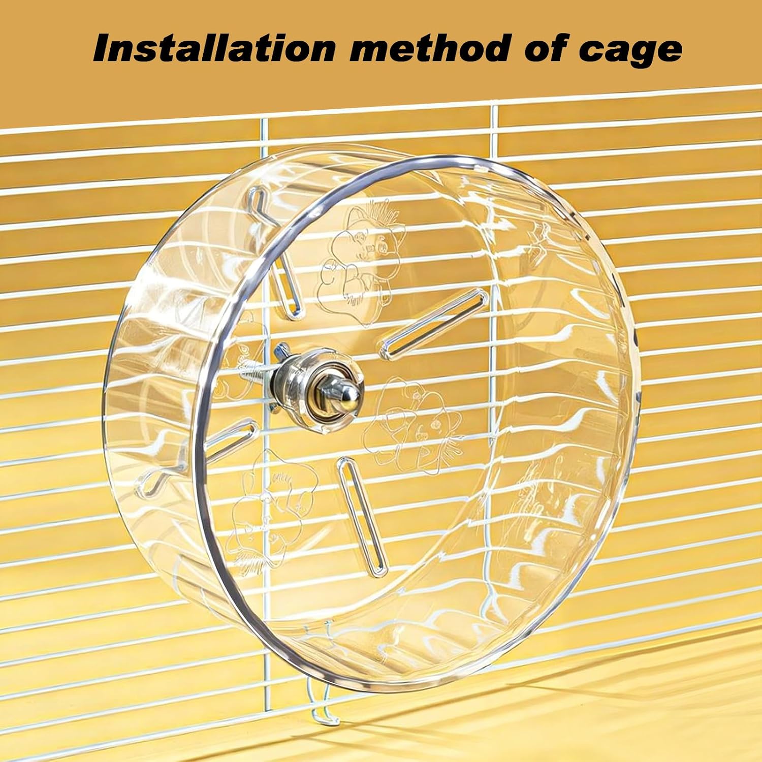 Hamster Exercise Wheel,Super-Silent Small Animals Exercise Wheels,Quiet Hamster Running Wheels with Adjustable Stand for Hamsters,Gerbils,Rats,Other Small Pets(Transparent, 7 inch) - Image 7
