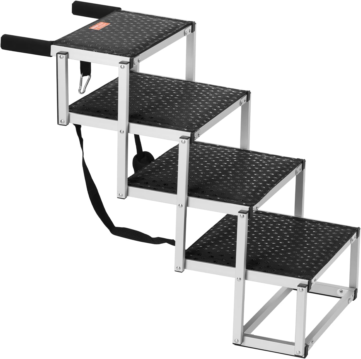 VEVOR 4-Step Dog Car Steps, Folding Dog Ramp with Nonslip Surface, Portable Pet Steps in Aluminum for Car, SUV and Truck, Supports up to 250 lbs - Image 10