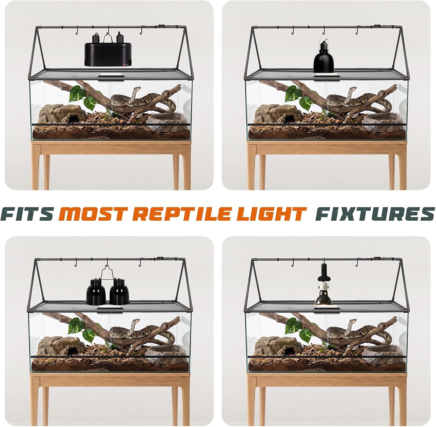 MECESOR Adjustable Reptile Lamp Stand - Triangular Reptile Light Stand with 3 Lengths for Terrariums,Heat Lamp Stand for Reptiles Tank,Stable & Space-Saving 18.5-47.2 in - Image 3